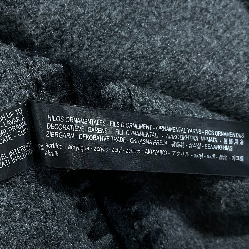 Zara Sweater Womens Large Pullover Gray Acrylic Fisherman Cottage Old Money Rare - Picture 4 of 8